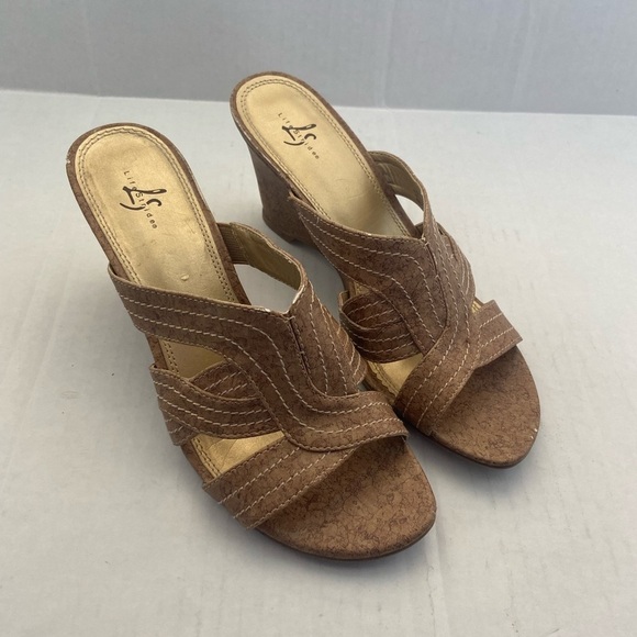 Life Stride women's 8 lightweight cork slip on wedge sandals - Picture 1 of 9